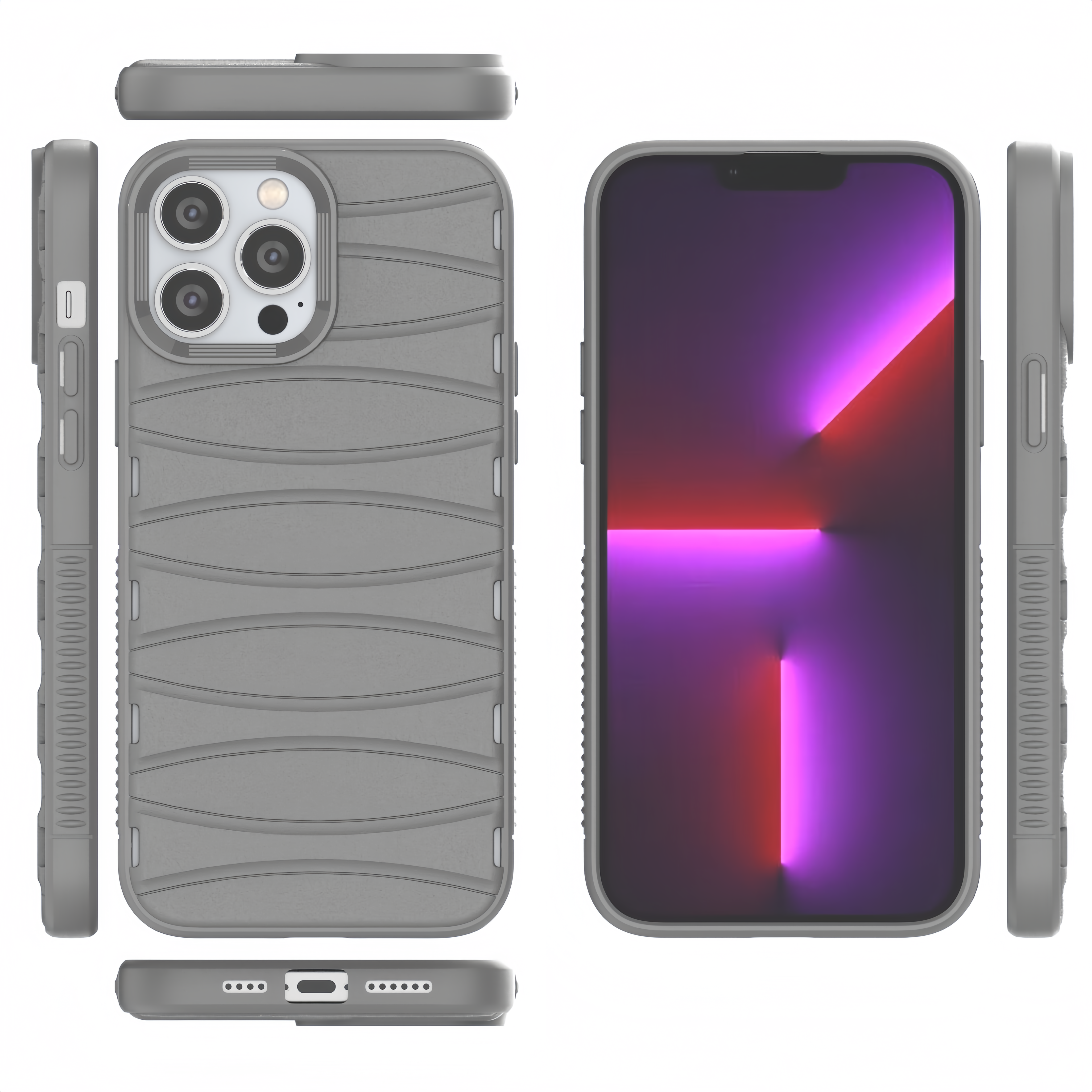 (1/100x Pack) 16 Series Shockproof Silicone Rigid iPhone Case