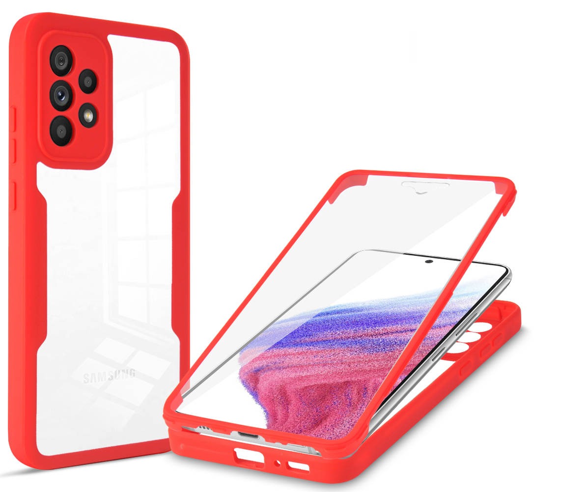 (1/100x Pack) S25 Series Transparent Full Cover Dual Layer Rugged Coloured Bumper Case