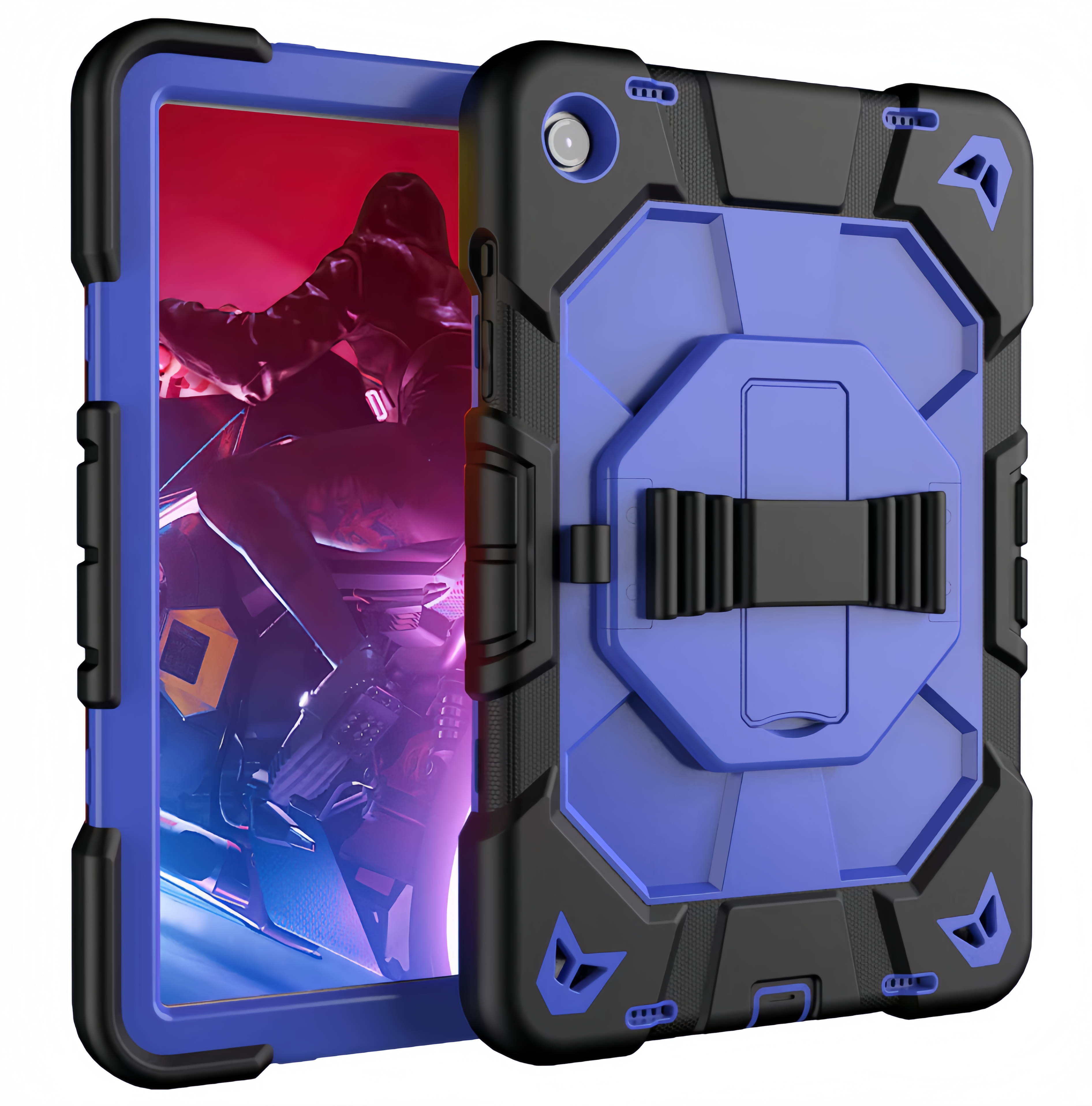 (1/100x Pack) Apple iPad Air Gen 5 10.9 Inch Heavy Duty Grade iPad Case With Max Guard Handle/Grip