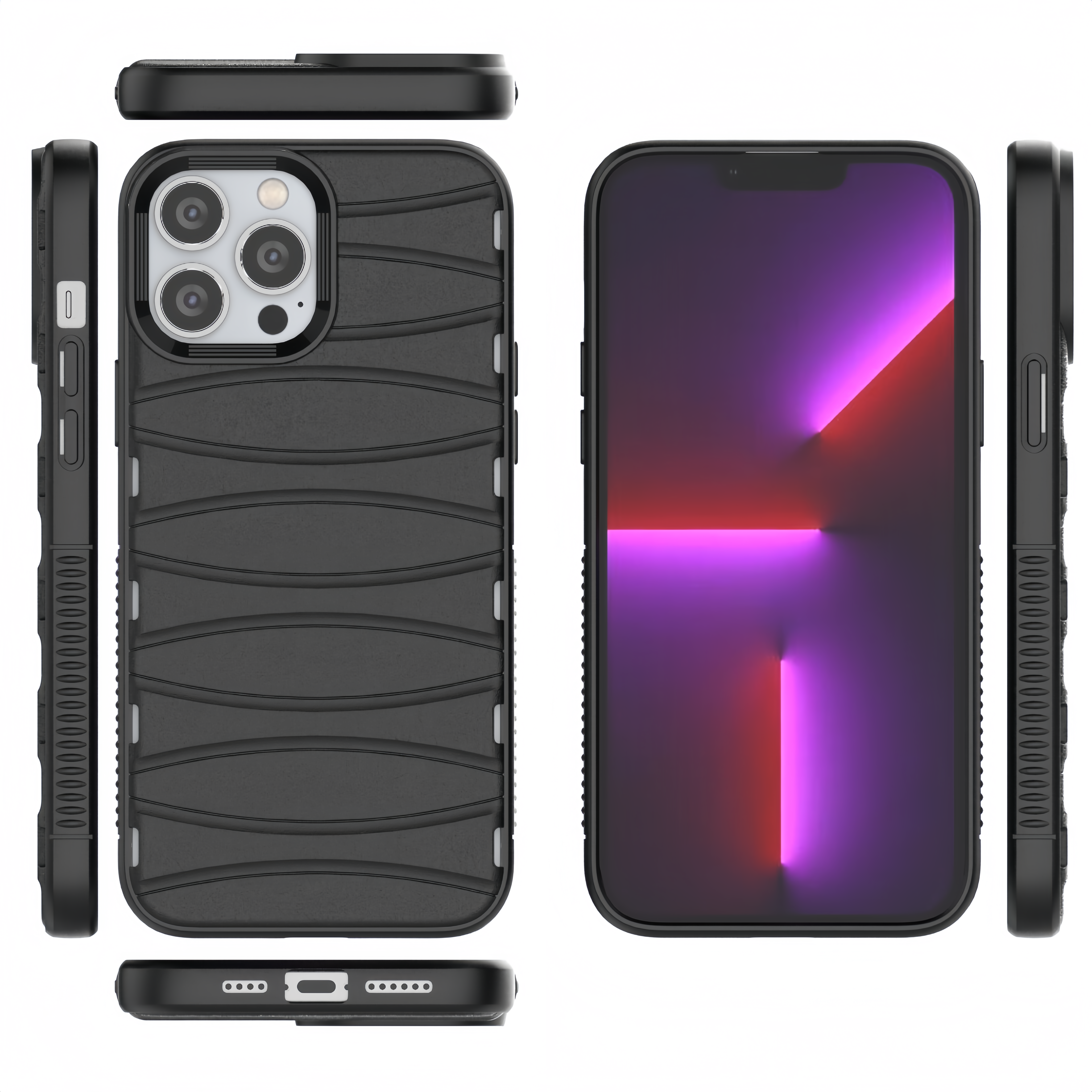 (1/100x Pack) 16 Series Shockproof Silicone Rigid iPhone Case