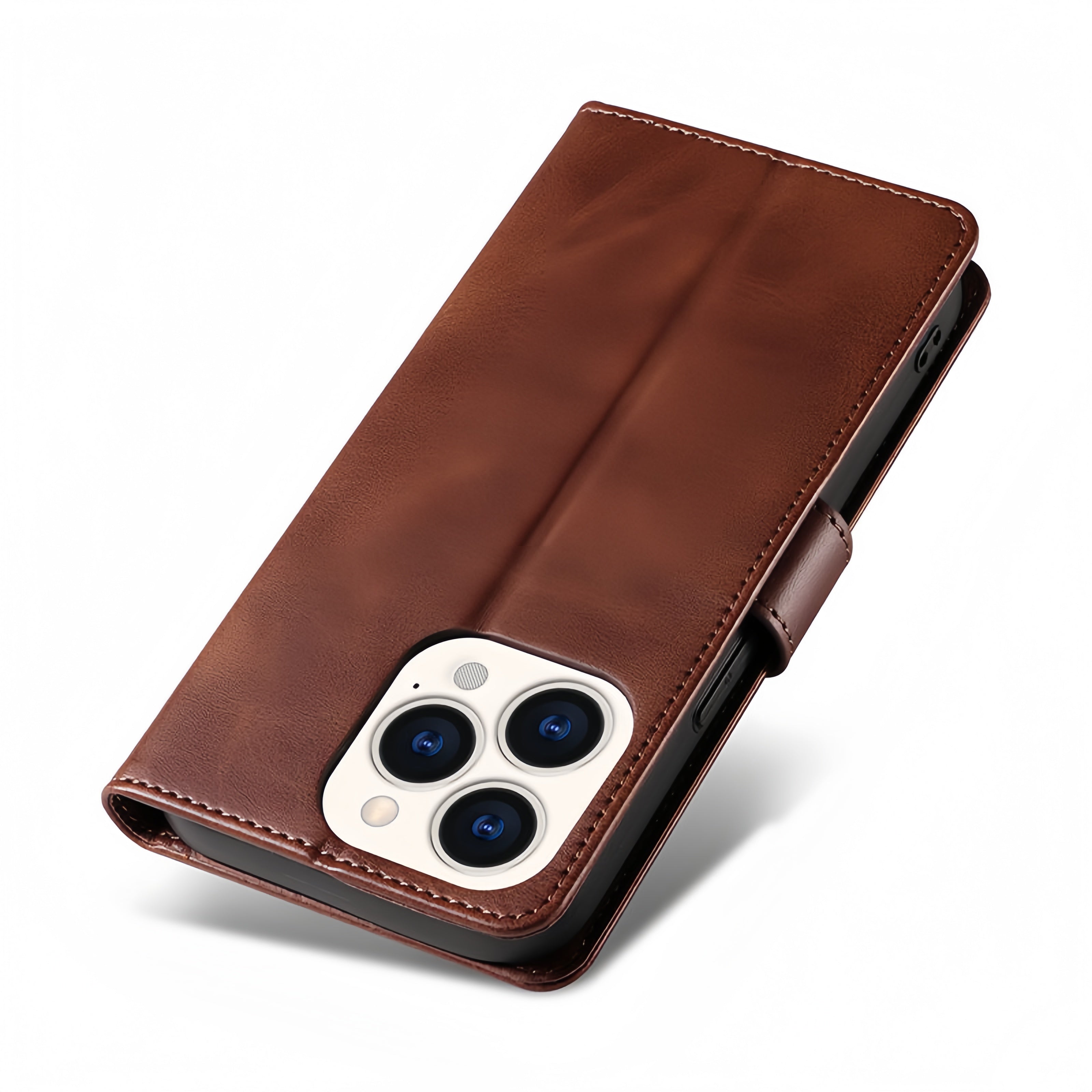 (1/100x Pack) iPhone 16 Series Flip Wallet Vegan Leather Case