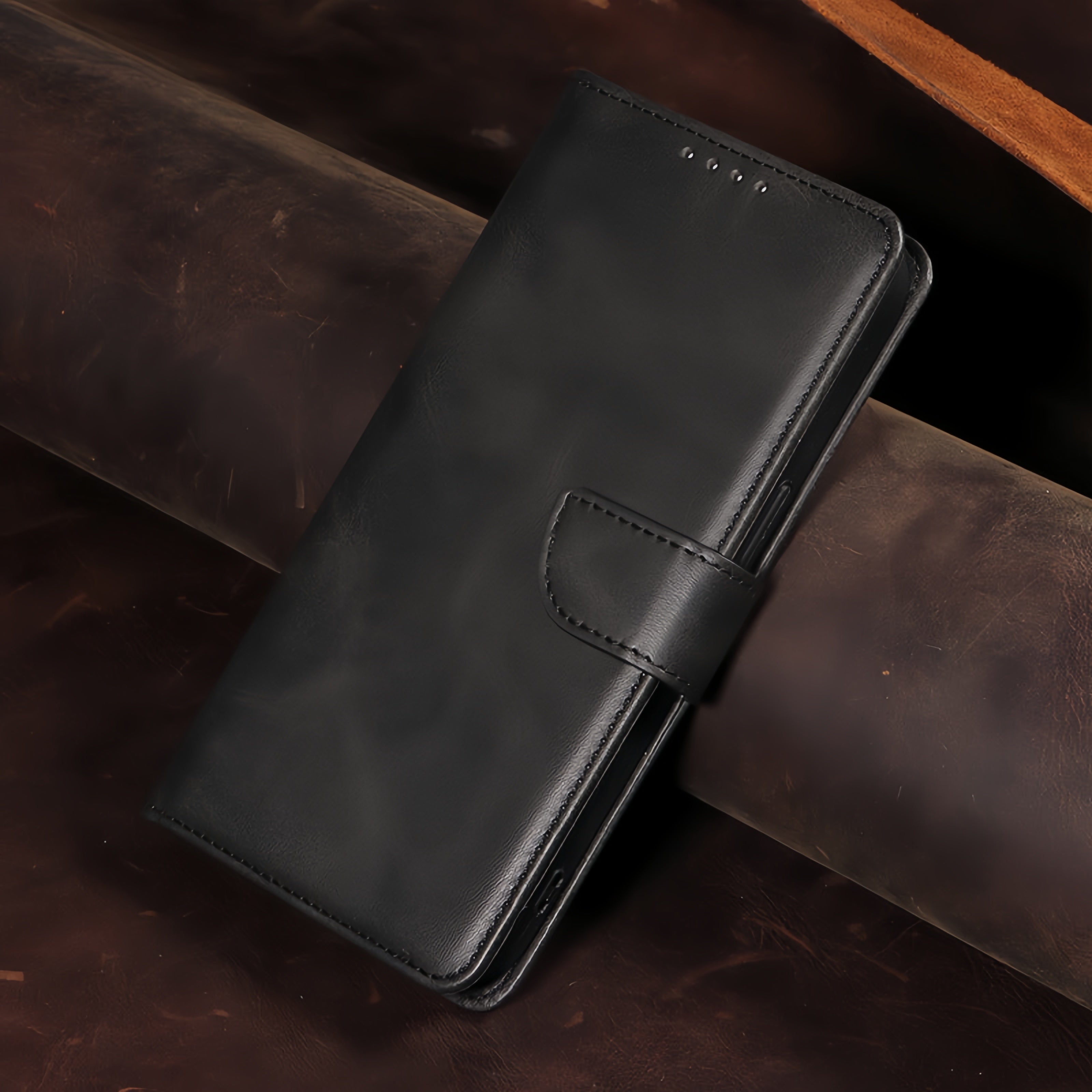 (1/100x Pack) iPhone 16 Series Flip Wallet Vegan Leather Case