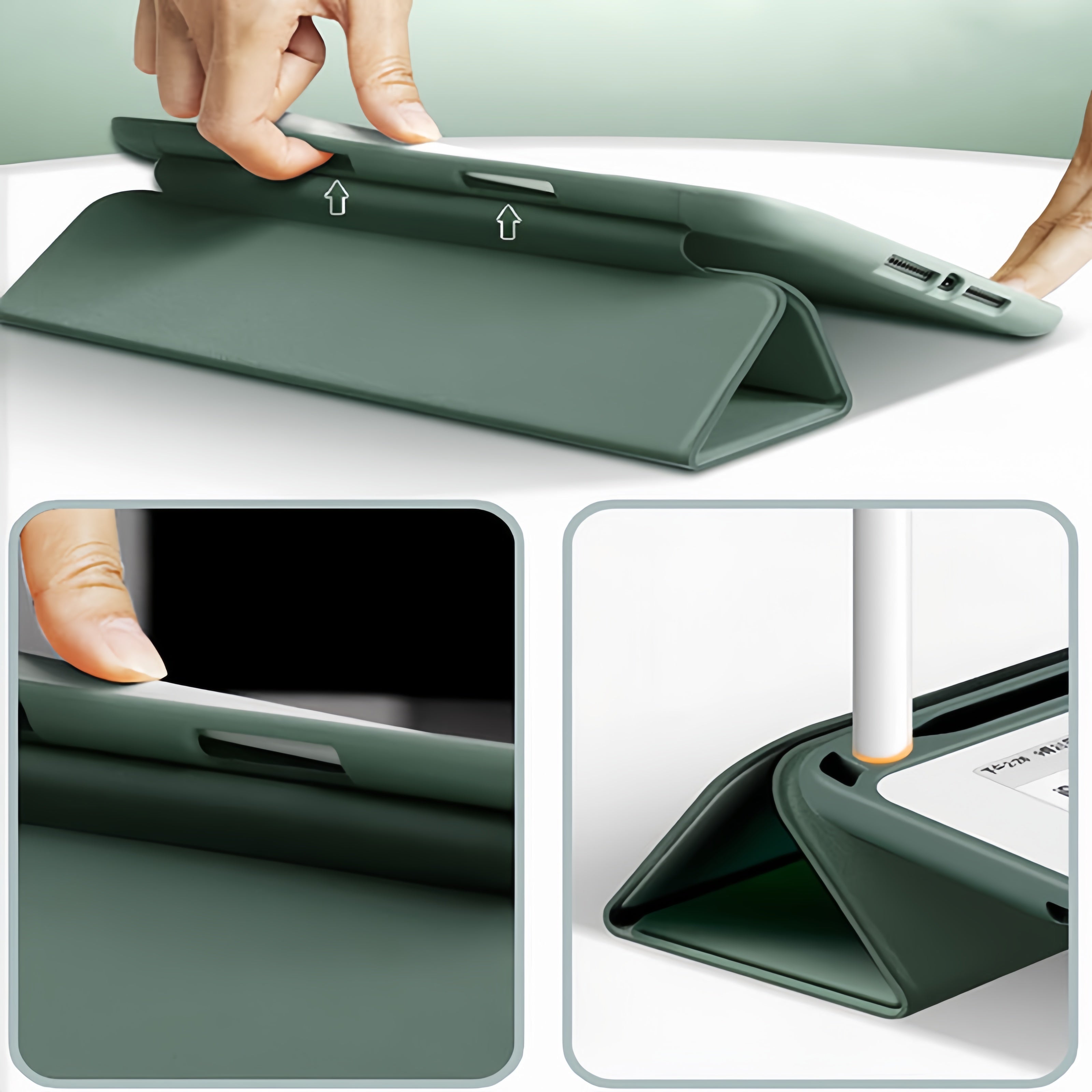 (1/100x Pack) Apple iPad Pro Gen 7 11, 13 Inch Silicon Protective Tri Fold Sleeve For iPad