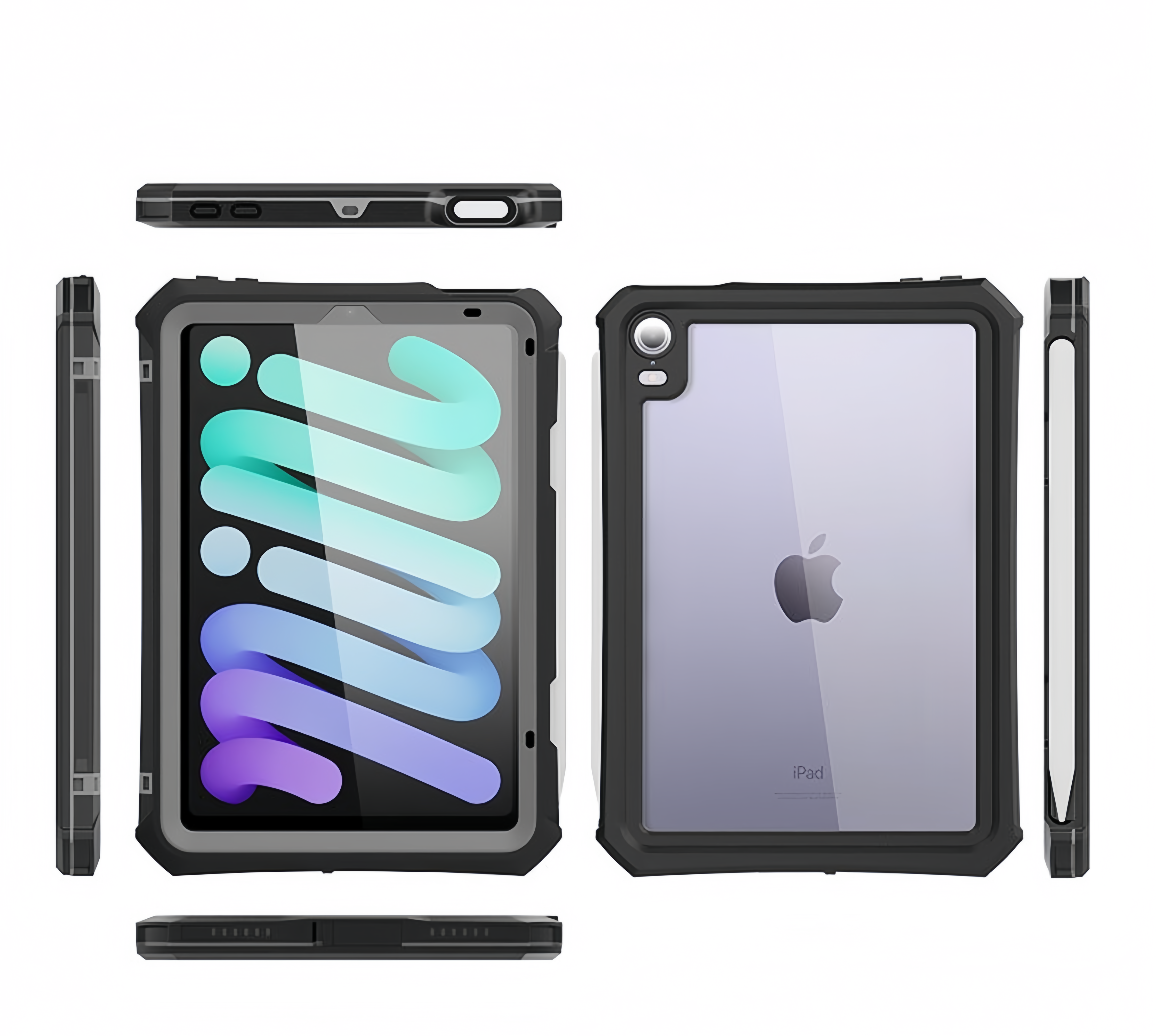 (1/100x Pack) Apple iPad Air Gen 6, 7 11 Inch ShellBox Heavy Duty IP68 Rugged And Waterproof iPad Case