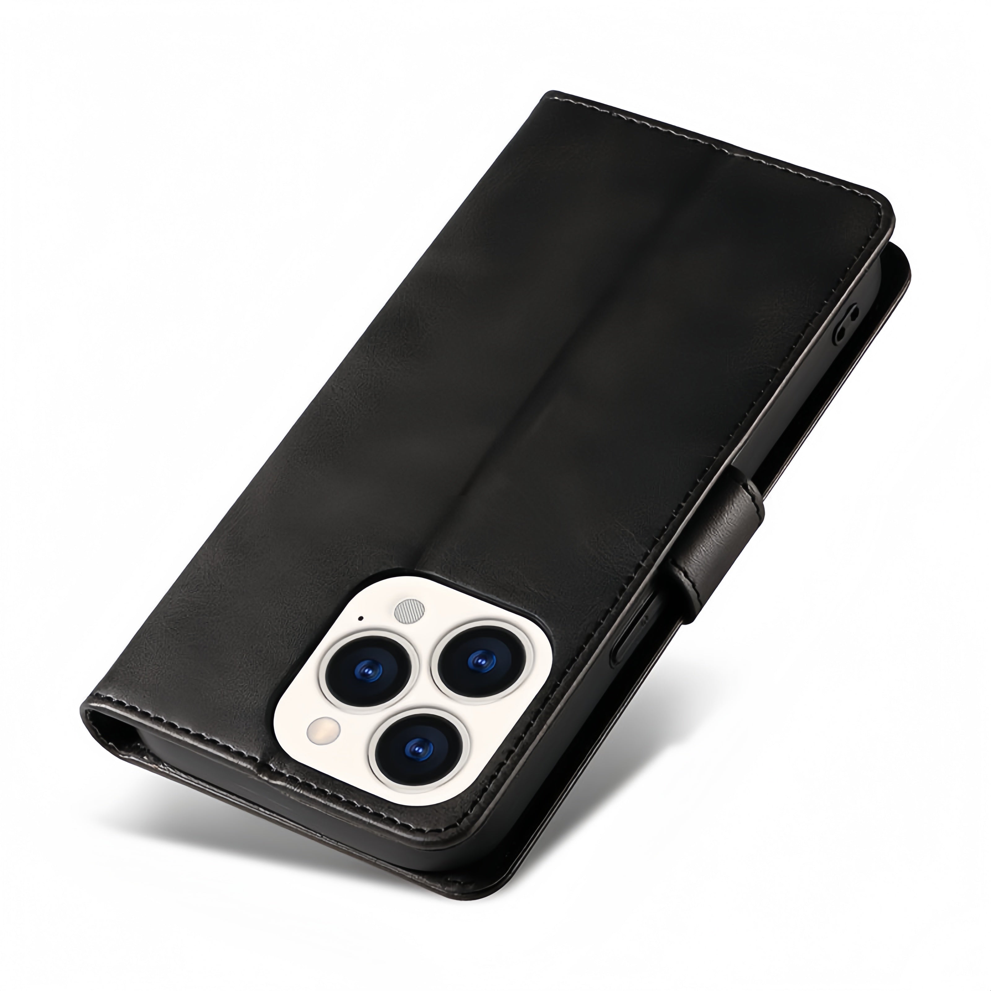 (1/100x Pack) iPhone 16 Series Flip Wallet Vegan Leather Case