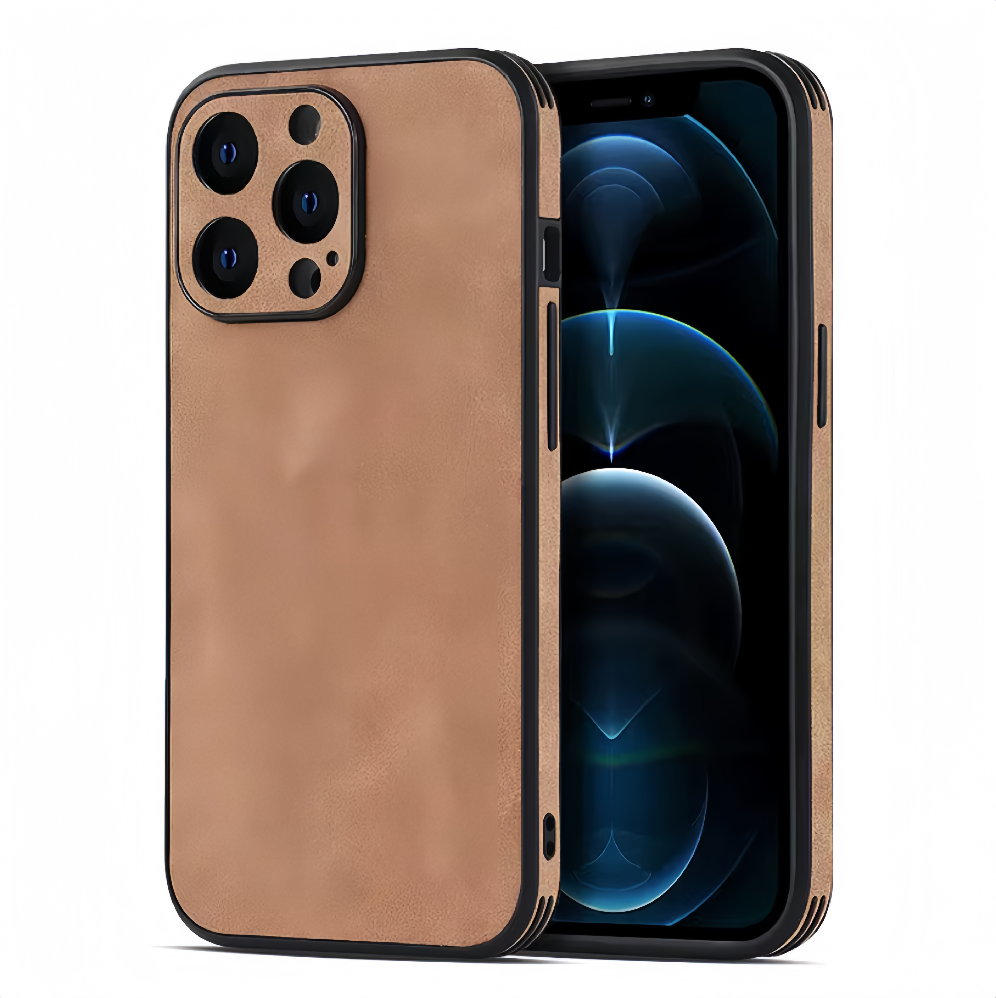 (1/100x Pack) 16 Series Luxury Vegan Leather/Silicone iPhone Case