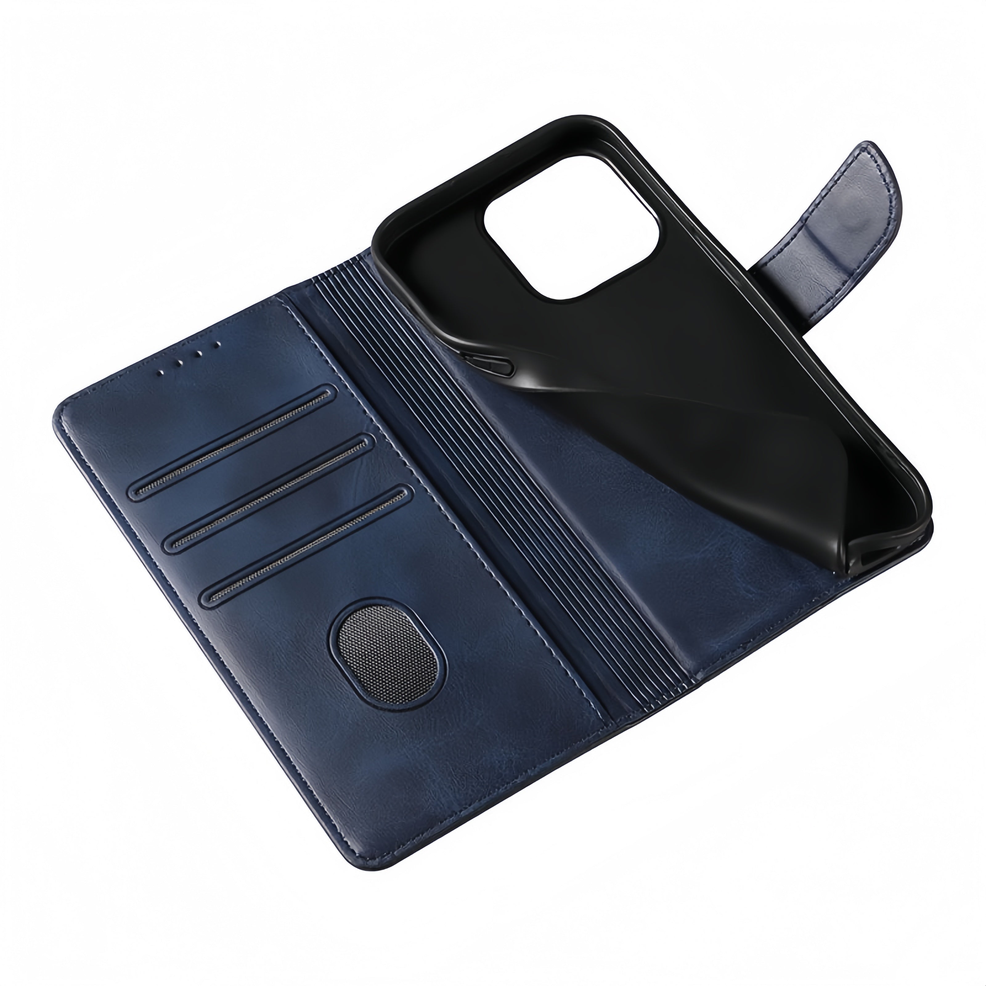 (1/100x Pack) iPhone 16 Series Flip Wallet Vegan Leather Case