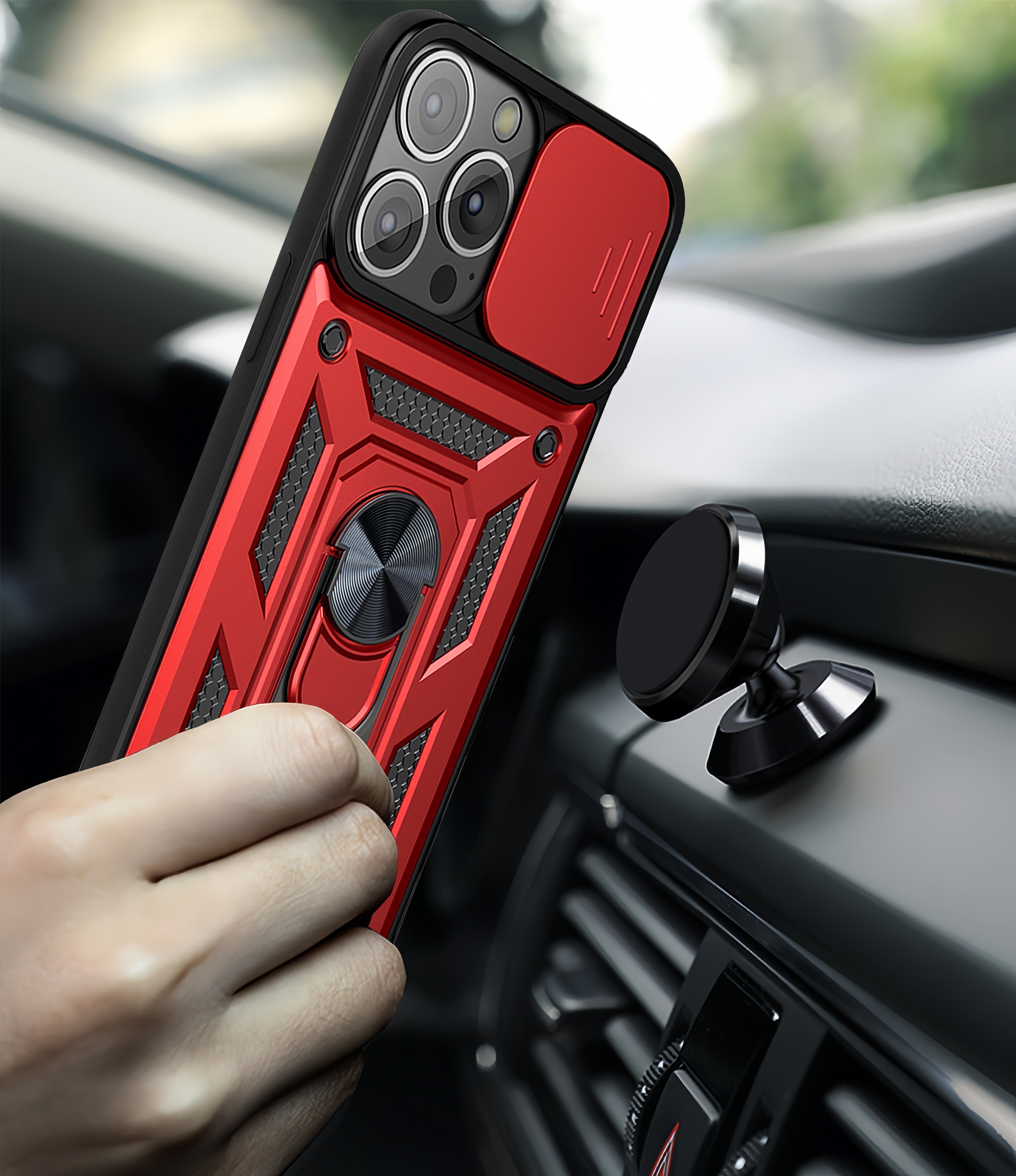 (1/100x Pack) 16 Series Trade Heavy Duty iPhone Case With Ring Stand