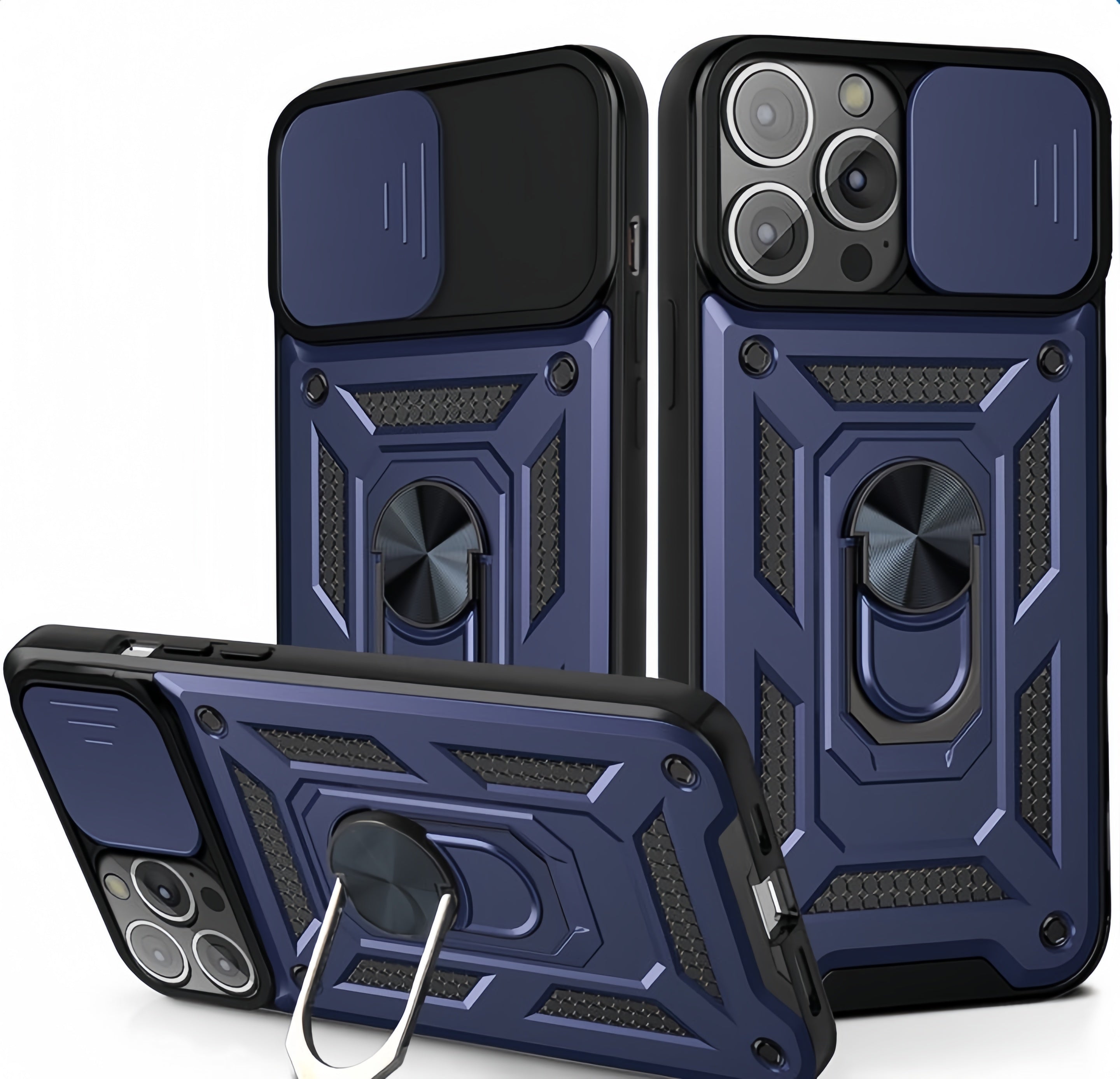 (1/100x Pack) 16 Series Trade Heavy Duty iPhone Case With Ring Stand