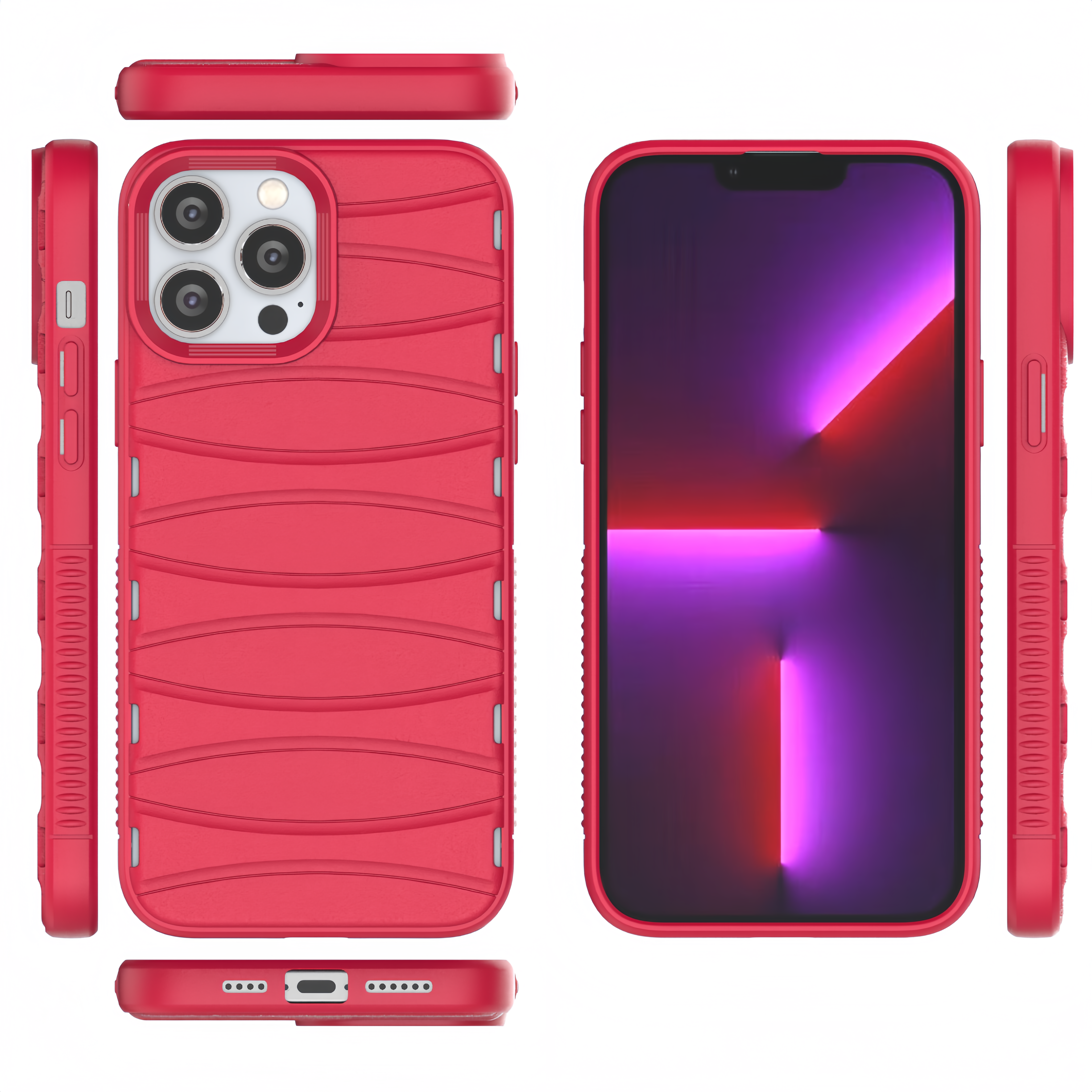 (1/100x Pack) 16 Series Shockproof Silicone Rigid iPhone Case