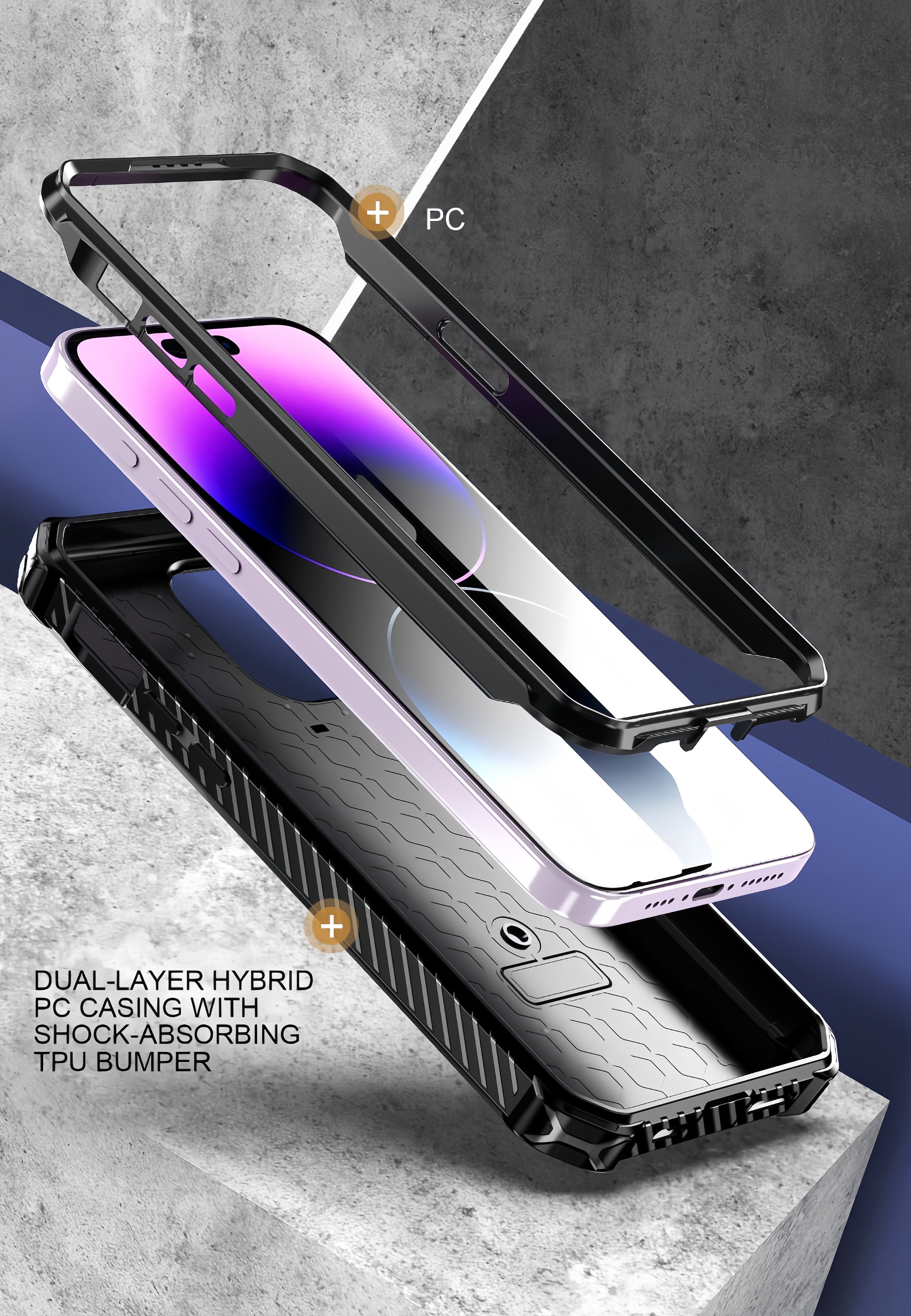 (1/100x Pack) 16 Series Dual Layer Shockproof Magnetic Kickstand iPhone Case
