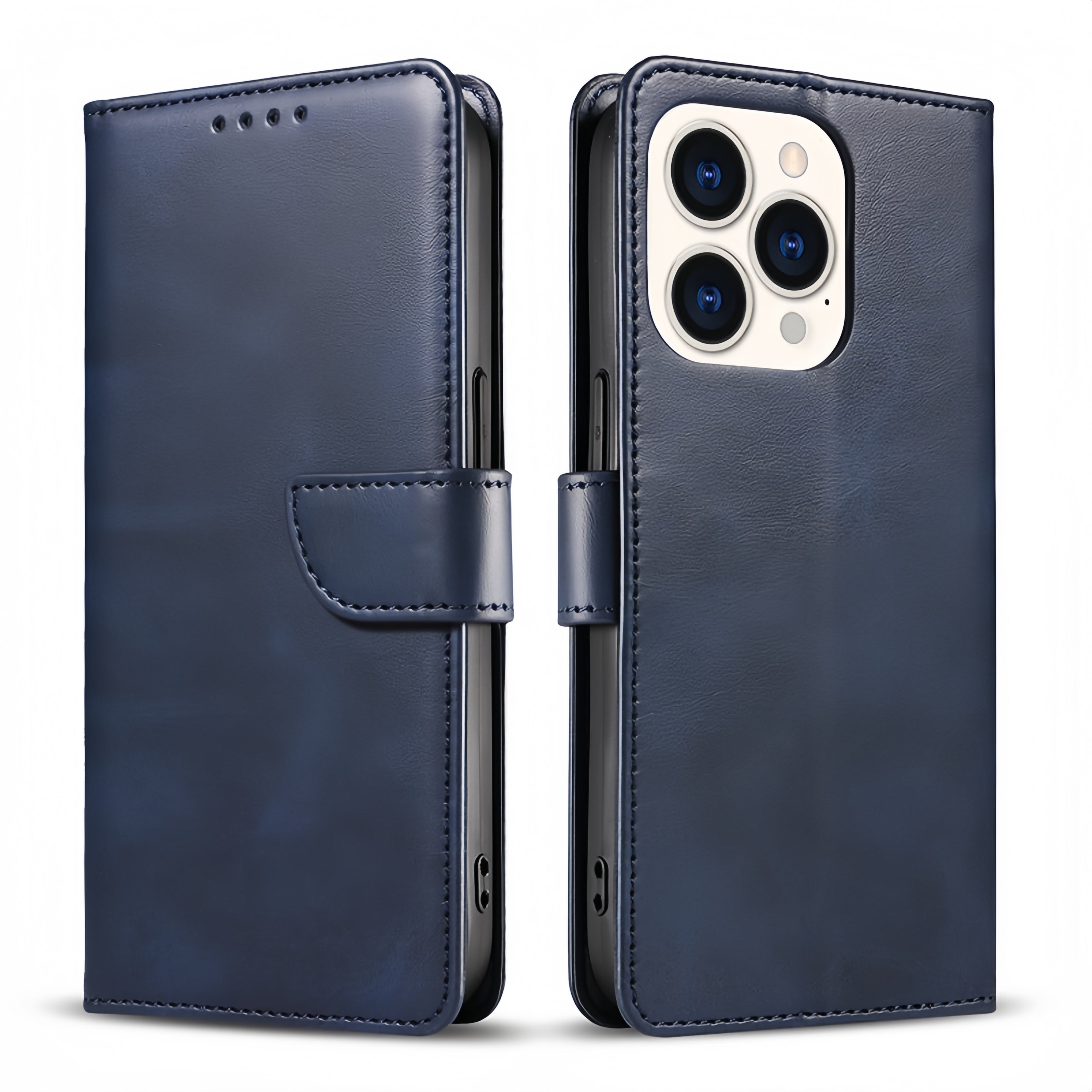 (1/100x Pack) iPhone 16 Series Flip Wallet Vegan Leather Case
