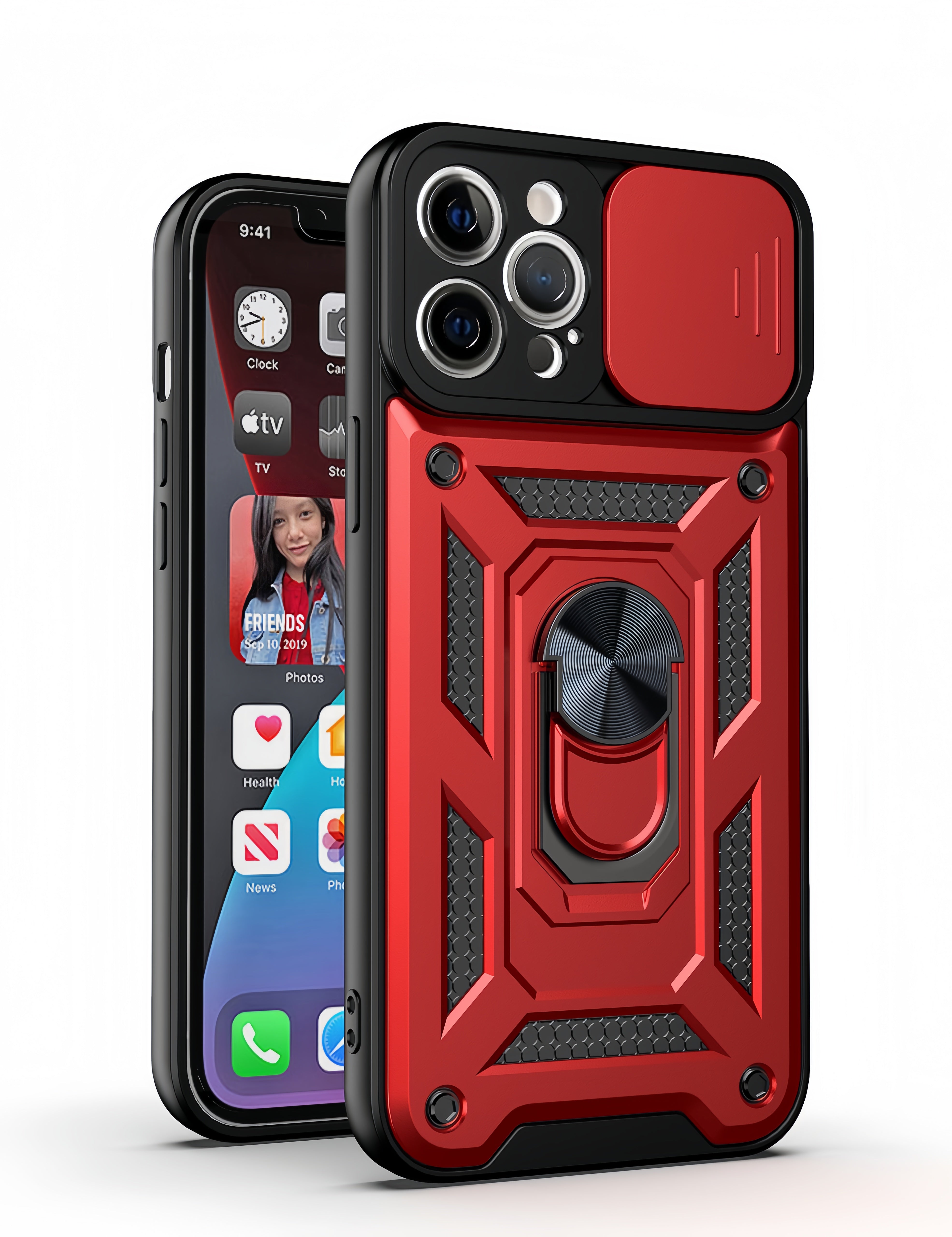 (1/100x Pack) 16 Series Trade Heavy Duty iPhone Case With Ring Stand