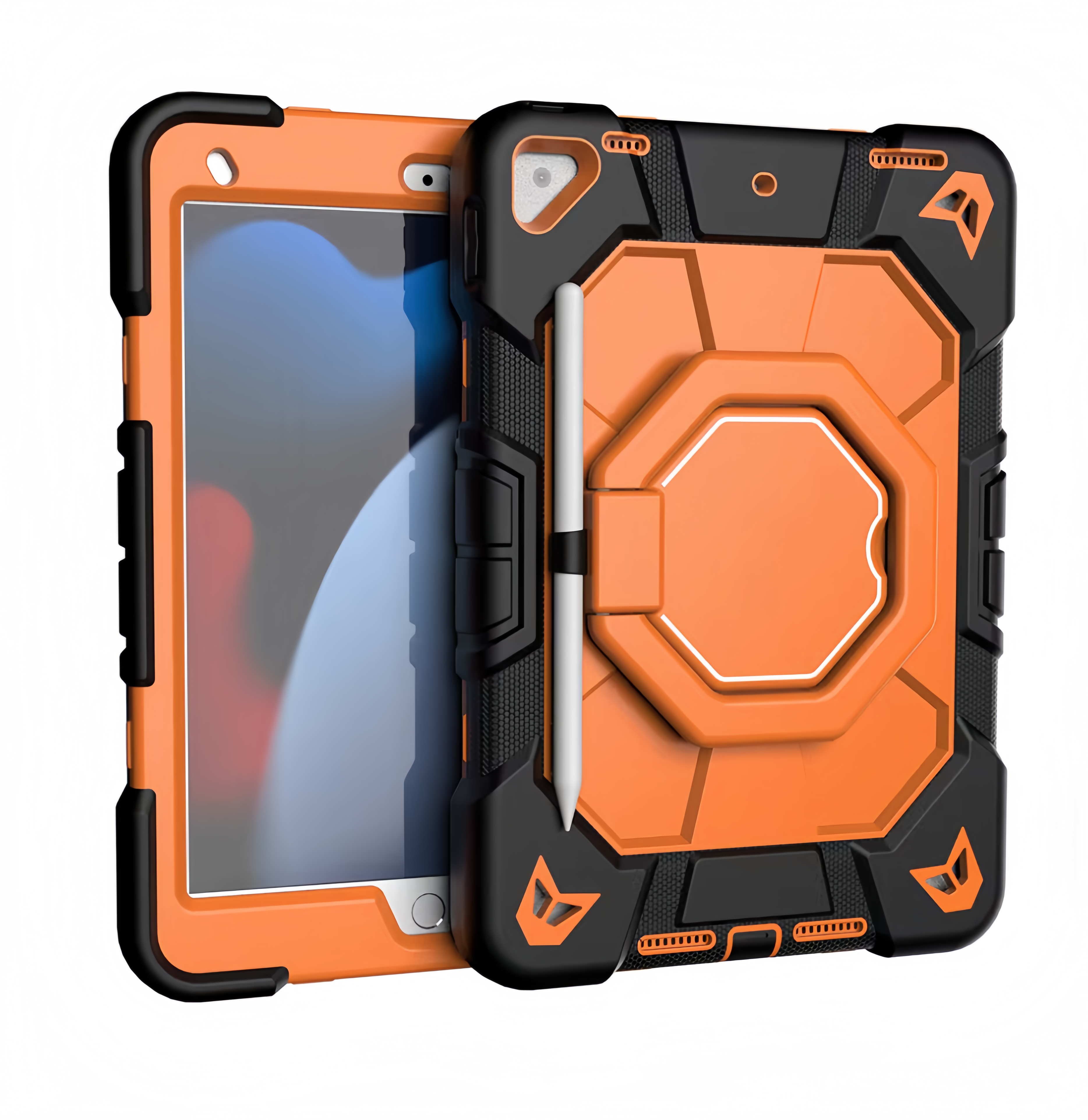 (1/100x Pack) Apple iPad Air Gen 5 10.9 Inch Heavy Duty Grade iPad Case With Max Guard Handle/Grip