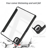 (1/100x Pack) Apple iPad Air Gen 5 10.9 Transparent Vegan Leather Protective Tri Fold Case For iPad