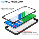 (1/100x Pack) S25 Series Transparent Full Cover Dual Layer Rugged Coloured Bumper Case
