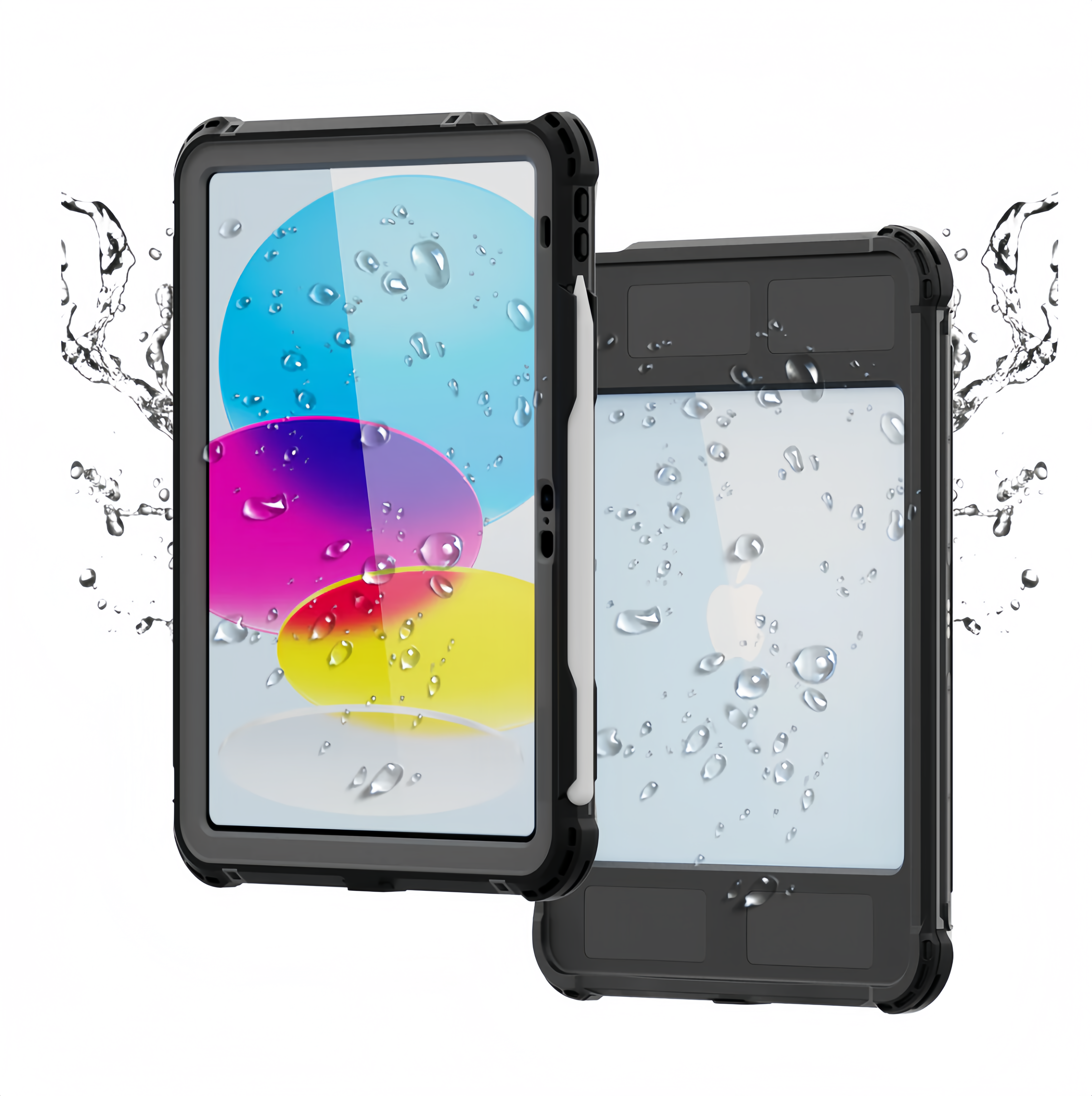 (1/100x Pack) Apple iPad Air Gen 6, 7 11 Inch ShellBox Heavy Duty IP68 Rugged And Waterproof iPad Case