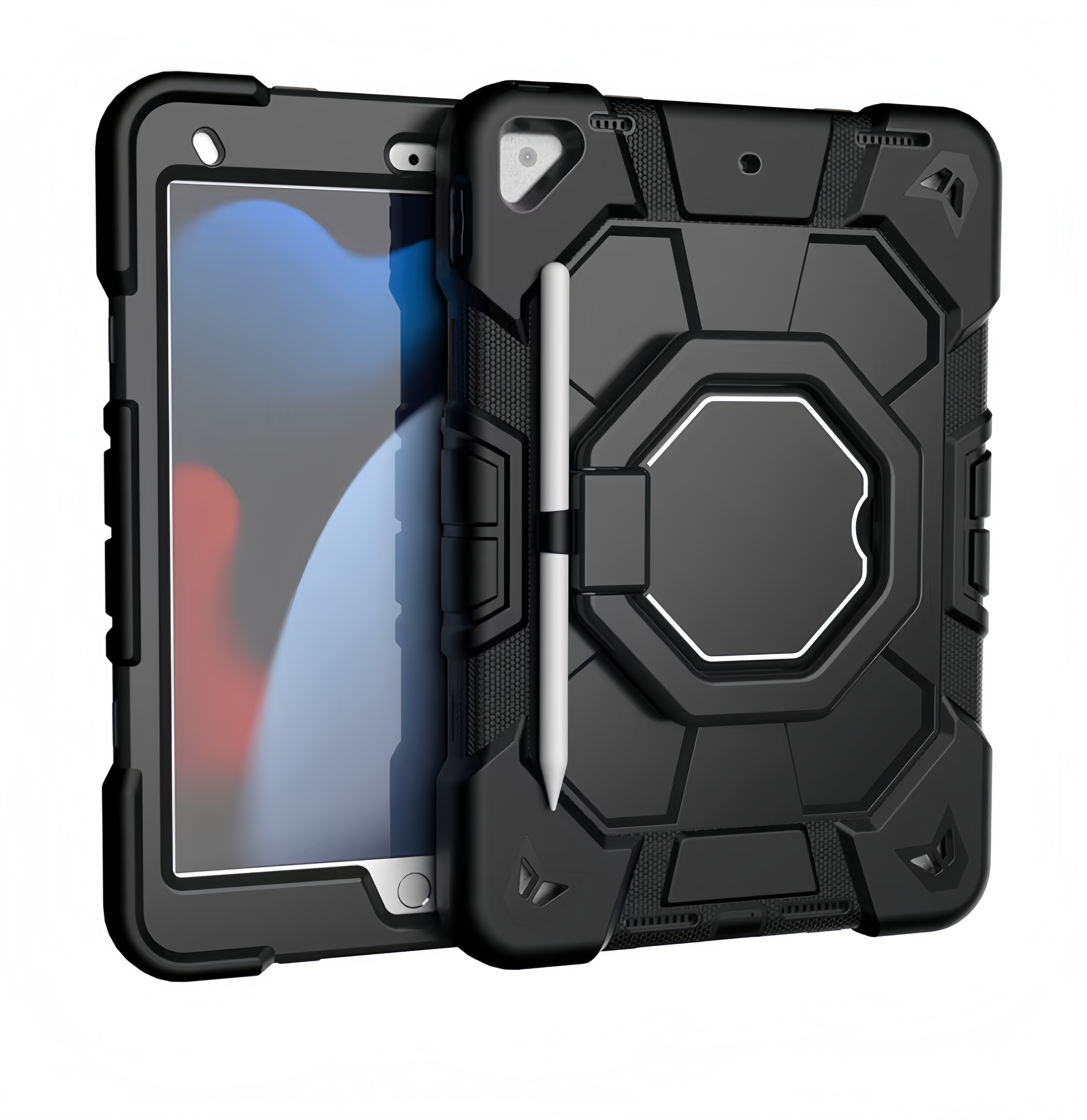 (1/100x Pack) Apple iPad Air Gen 5 10.9 Inch Heavy Duty Grade iPad Case With Max Guard Handle/Grip