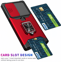 (1/100x Pack) S25 Series Magnetic Heavy Duty Samsung Case With Lens Cover + Card Holder