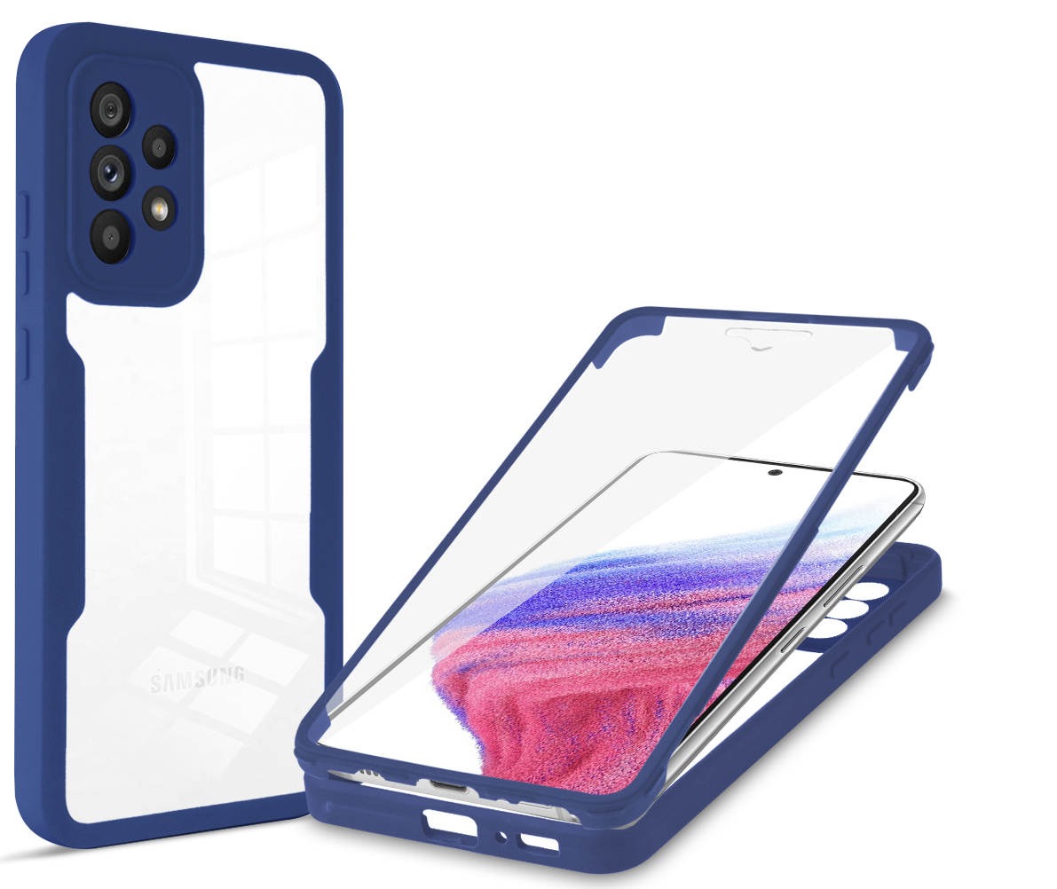(1/100x Pack) S25 Series Transparent Full Cover Dual Layer Rugged Coloured Bumper Case