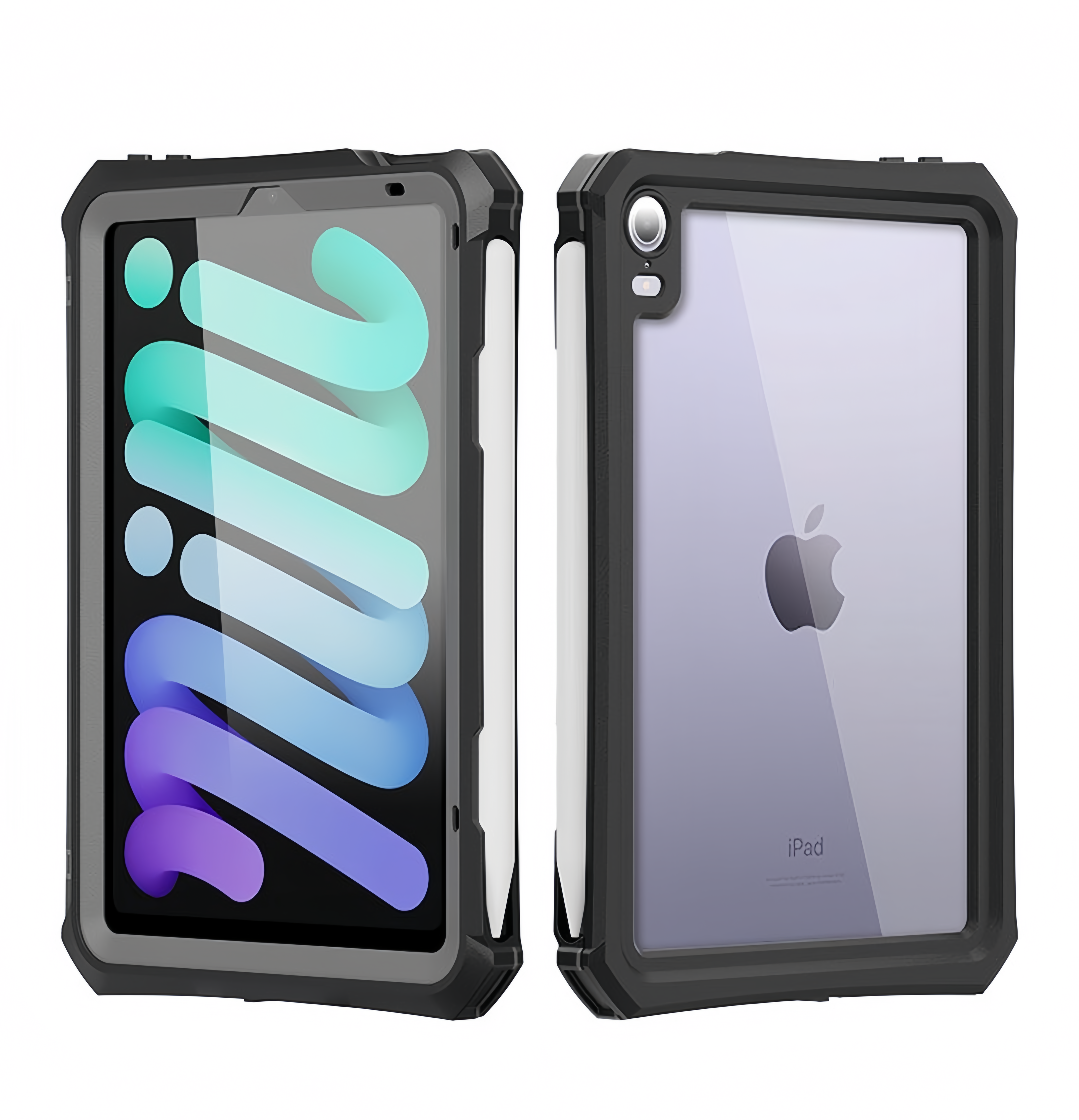 (1/100x Pack) Apple iPad Generation Gen 9, 10, 11 ShellBox Heavy Duty IP68 Rugged And Waterproof iPad Case