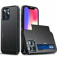 (1/100x Pack) 16 Series Hard Shell Hybrid Card Holder iPhone Case